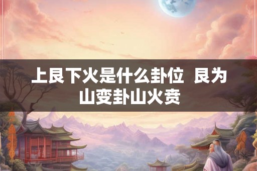 上艮下火是什么卦位  艮为山变卦山火贲