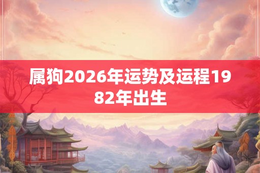 属狗2026年运势及运程1982年出生