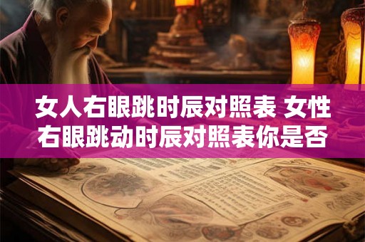 女人右眼跳时辰对照表 女性右眼跳动时辰对照表你是否曾经遭遇过这种情况
