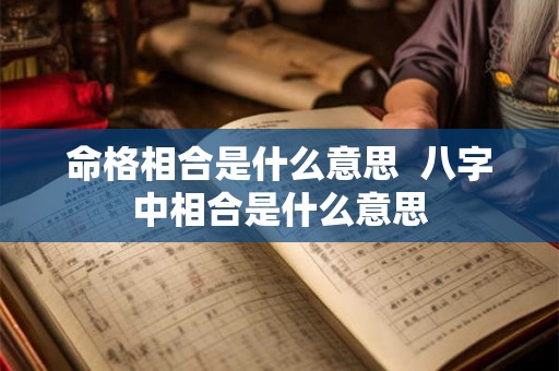 命格相合是什么意思  八字中相合是什么意思