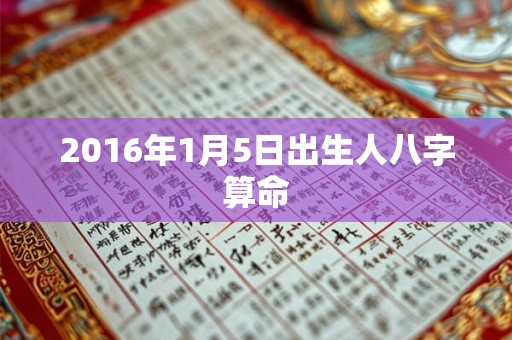2016年1月5日出生人八字算命