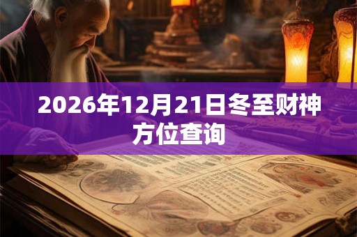 2026年12月21日冬至财神方位查询 2026年12月21日冬至财神方位查询