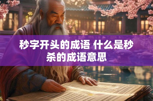 秒字开头的成语 什么是秒杀的成语意思