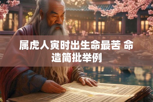 属虎人寅时出生命最苦 命造简批举例