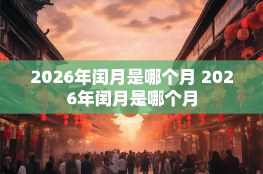 2026年闰月是哪个月 2026年闰月是哪个月