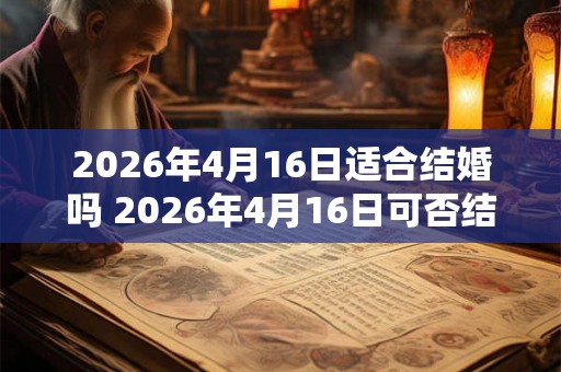 2026年4月16日适合结婚吗 2026年4月16日可否结婚
