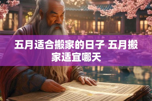 五月适合搬家的日子 五月搬家适宜哪天