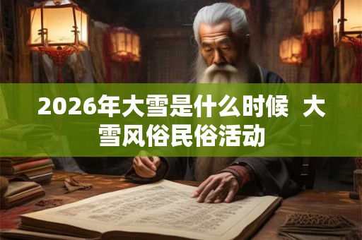 2026年大雪是什么时候  大雪风俗民俗活动