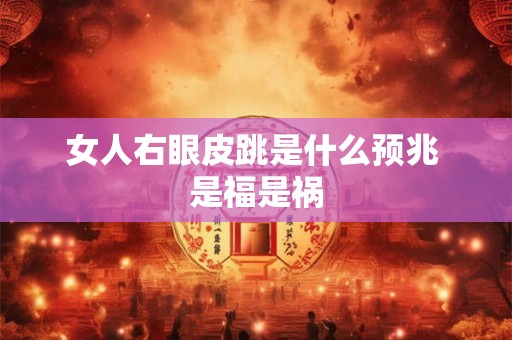 女人右眼皮跳是什么预兆 是福是祸