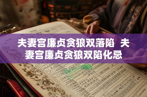 夫妻宫廉贞贪狼双落陷 夫妻宫廉贞贪狼双陷化忌 夫妻宫廉贞贪狼双落陷 夫妻宫廉贞贪狼双陷化忌