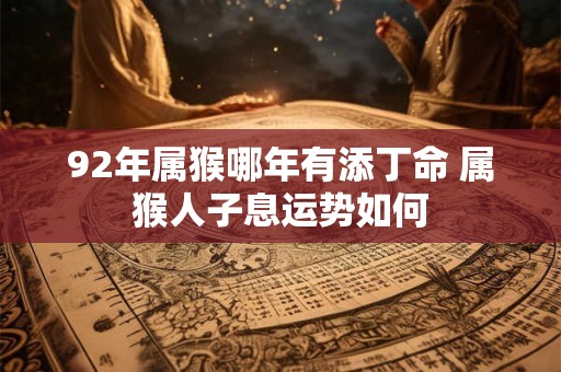 92年属猴哪年有添丁命 属猴人子息运势如何