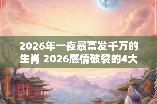 2026年一夜暴富发千万的生肖 2026感情破裂的4大生肖