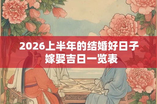 2026上半年的结婚好日子  嫁娶吉日一览表