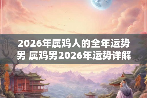 2026年属鸡人的全年运势男 属鸡男2026年运势详解
