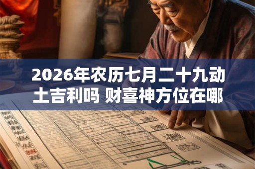 2026年农历七月二十九动土吉利吗 财喜神方位在哪 2026年农历七月二十九动土吉利吗 财喜神方位在哪