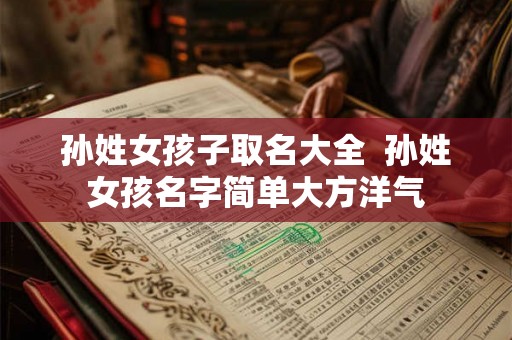 孙姓女孩子取名大全  孙姓女孩名字简单大方洋气