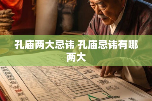 孔庙两大忌讳 孔庙忌讳有哪两大