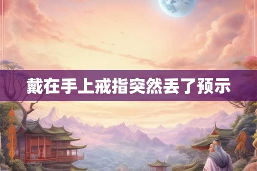 戴在手上戒指突然丢了预示