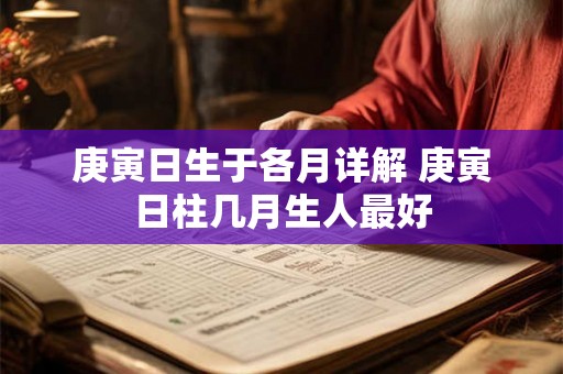 庚寅日生于各月详解 庚寅日柱几月生人最好