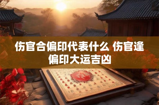 伤官合偏印代表什么 伤官逢偏印大运吉凶