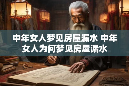 中年女人梦见房屋漏水 中年女人为何梦见房屋漏水
