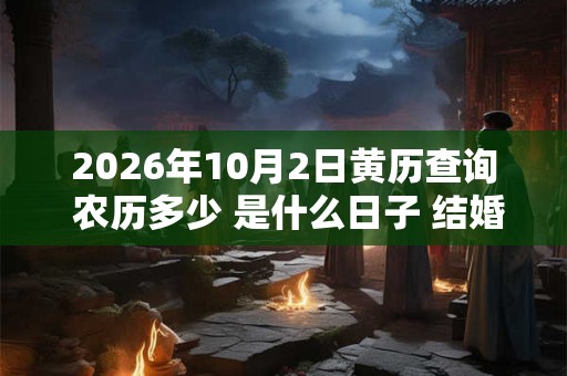 2026年10月2日黄历查询 农历多少 是什么日子 结婚吉时 2026年10月2日黄历查询 农历多少 是什么日子 结婚吉时