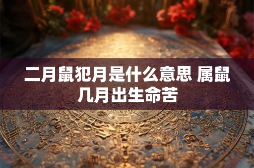 二月鼠犯月是什么意思 属鼠几月出生命苦