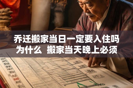 乔迁搬家当日一定要入住吗为什么  搬家当天晚上必须住人吗
