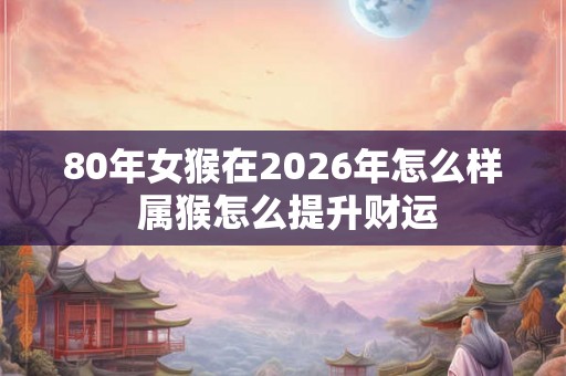 80年女猴在2026年怎么样 属猴怎么提升财运 80年女猴在2026年怎么样 属猴怎么提升财运