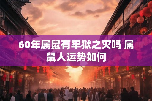 60年属鼠有牢狱之灾吗 属鼠人运势如何 60年属鼠有牢狱之灾吗 属鼠人运势如何