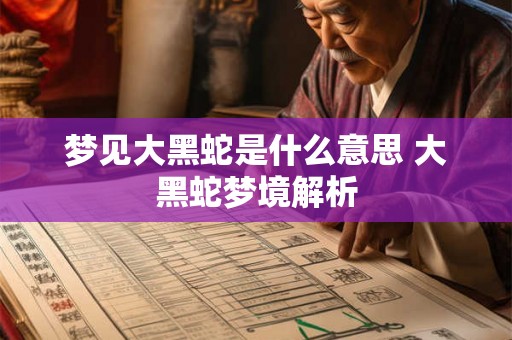 梦见大黑蛇是什么意思 大黑蛇梦境解析