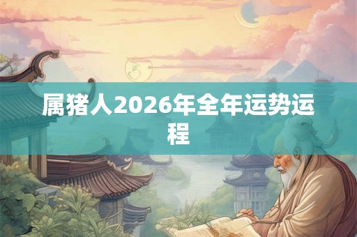 属猪人2026年全年运势运程 属猪人2026年全年运势运程