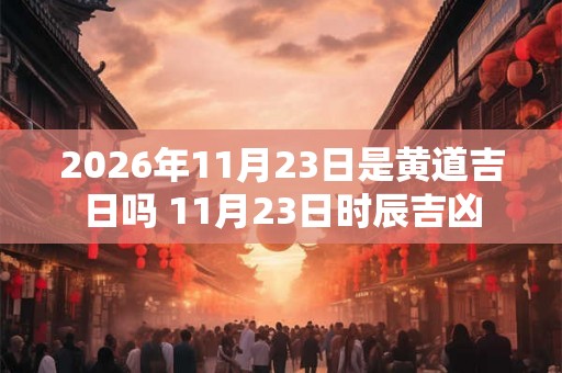2026年11月23日是黄道吉日吗 11月23日时辰吉凶