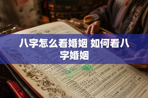 八字怎么看婚姻 如何看八字婚姻