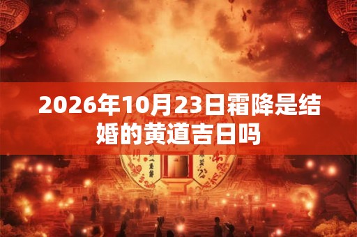 2026年10月23日霜降是结婚的黄道吉日吗