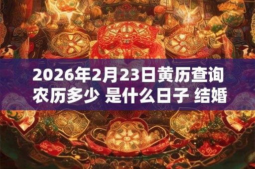 2026年2月23日黄历查询 农历多少 是什么日子 结婚吉时
