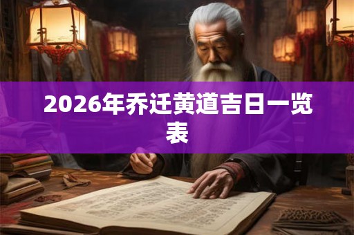 2026年乔迁黄道吉日一览表 2026年乔迁黄道吉日一览表