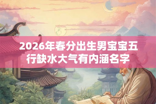 2026年春分出生男宝宝五行缺水大气有内涵名字