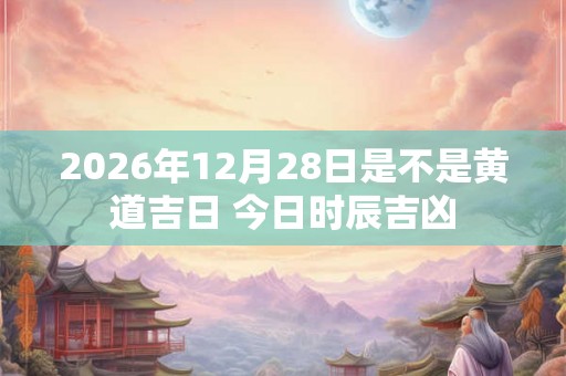 2026年12月28日是不是黄道吉日 今日时辰吉凶