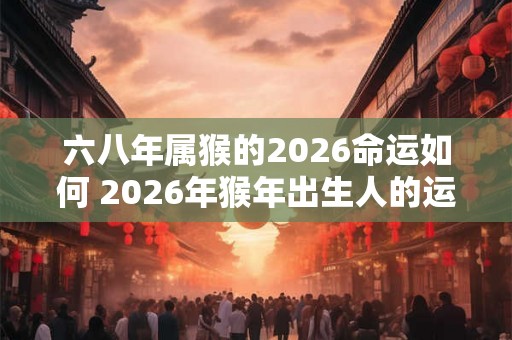 六八年属猴的2026命运如何 2026年猴年出生人的运势如何