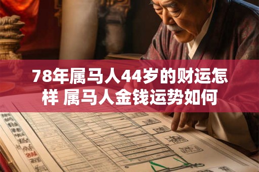 78年属马人44岁的财运怎样 属马人金钱运势如何