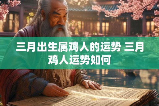 三月出生属鸡人的运势 三月鸡人运势如何