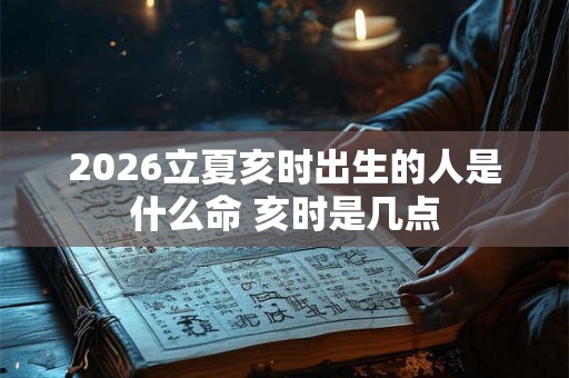 2026立夏亥时出生的人是什么命 亥时是几点