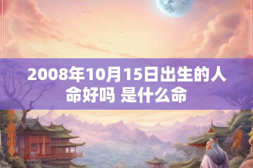 2008年10月15日出生的人命好吗 是什么命