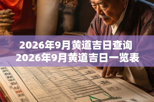2026年9月黄道吉日查询 2026年9月黄道吉日一览表