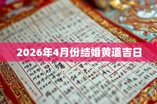 2026年4月份结婚黄道吉日
