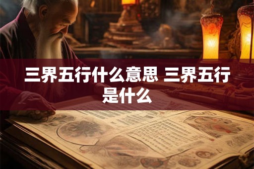 三界五行什么意思 三界五行是什么