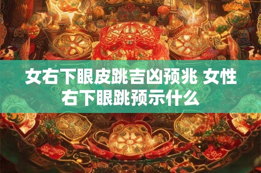 女右下眼皮跳吉凶预兆 女性右下眼跳预示什么