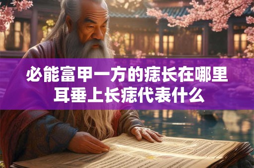 必能富甲一方的痣长在哪里 耳垂上长痣代表什么