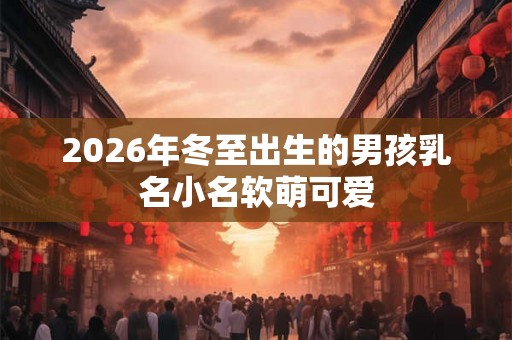 2026年冬至出生的男孩乳名小名软萌可爱 2026年冬至出生的男孩乳名小名软萌可爱